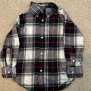 Ralph Lauren little boy plaid cotton Oxford Shirt. Size 2T.
